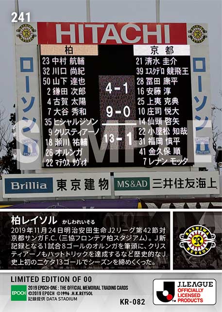 【柏レイソル】J史上最多13ゴールで圧勝（19.11.24）