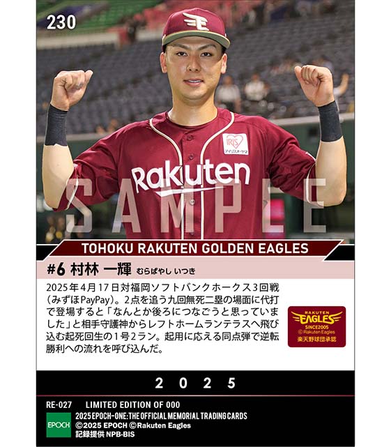 【村林一輝】起死回生の代打同点弾（25.4.17）