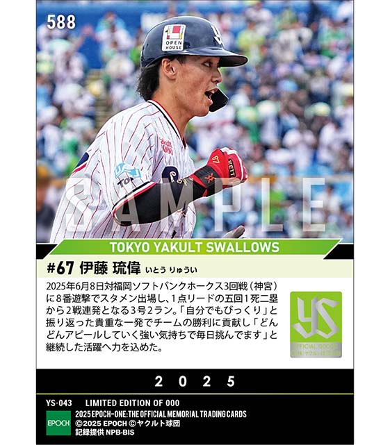 【伊藤琉偉】勢いに乗るプロ初2試合連続本塁打(25.6.8)