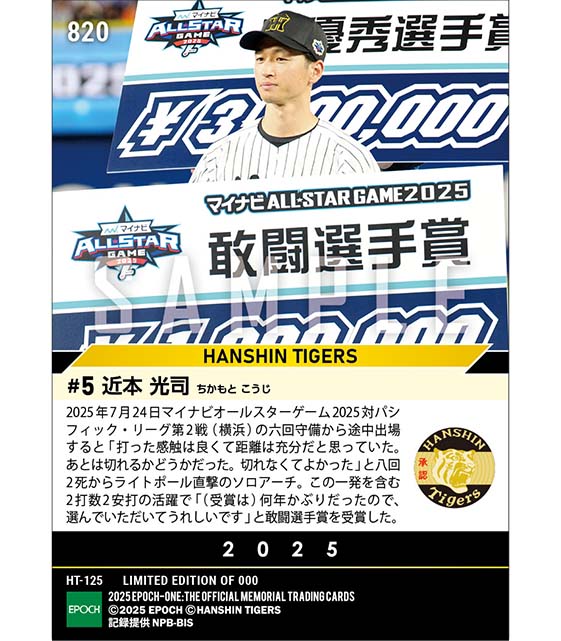 【近本光司】6年ぶりの球宴アーチで敢闘選手賞「マイナビオールスターゲーム2025」（25.7.24）