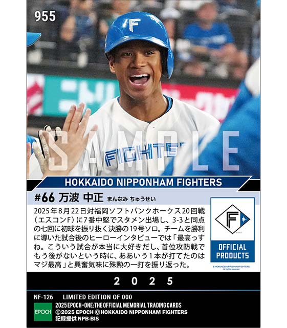 【万波中正】天王山初戦勝利に導く決勝弾(25.8.22)