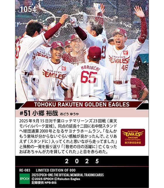 【小郷裕哉】球団通算2000号となる劇的サヨナラ弾（25.9.15）