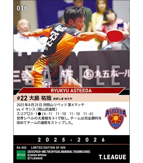 【大島祐哉】大激戦を制してチームは完全勝利(25.8.23)