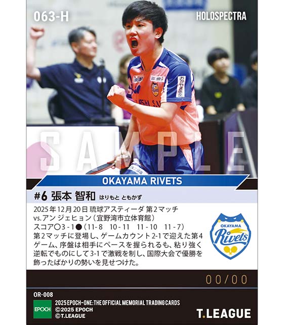 ※ホロスペクトラ 【張本智和】凱旋帰国のエースが貫録勝利(25.12.20)