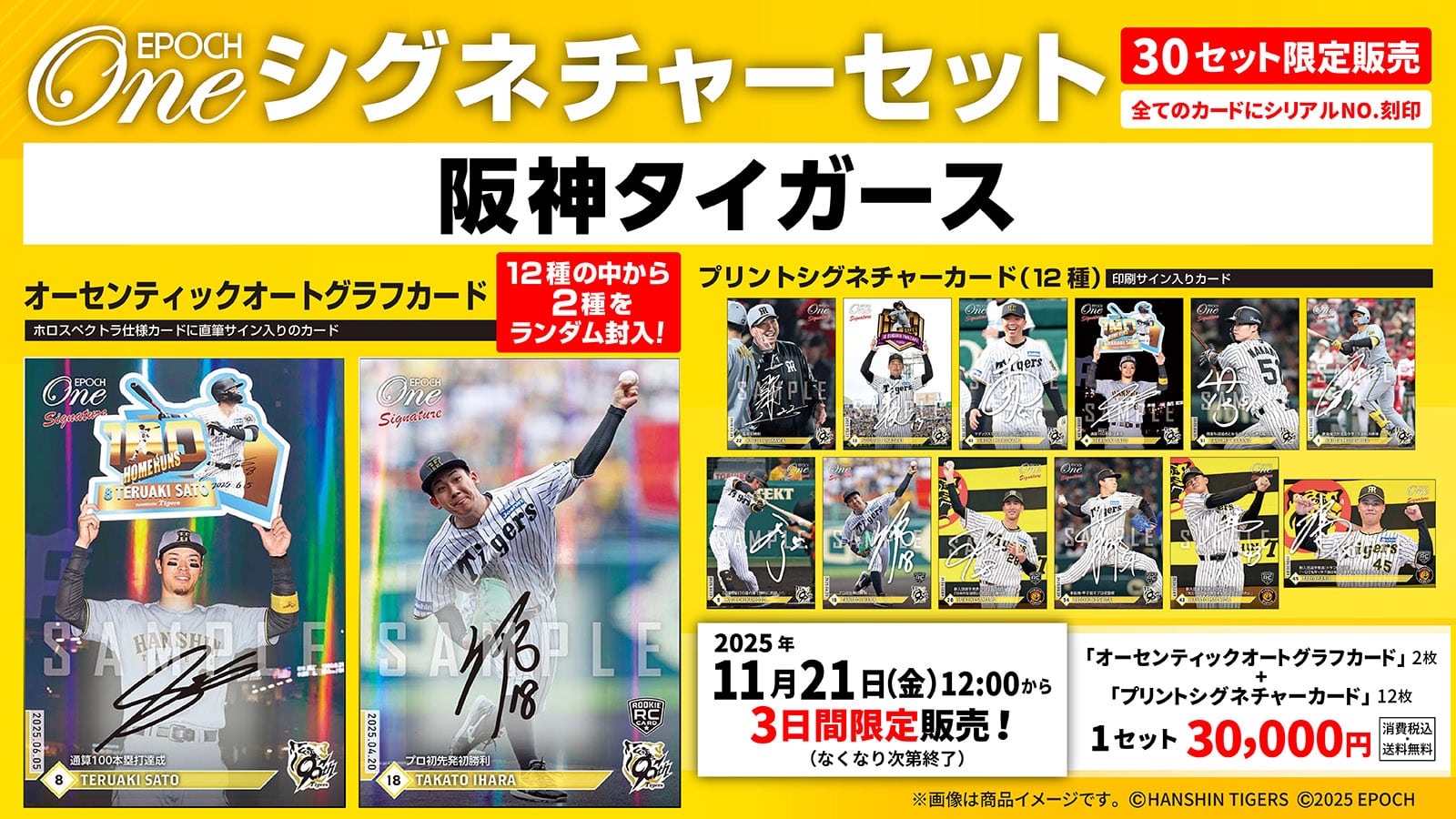 【14枚セット】≪阪神タイガース≫　シグネチャーセット2025