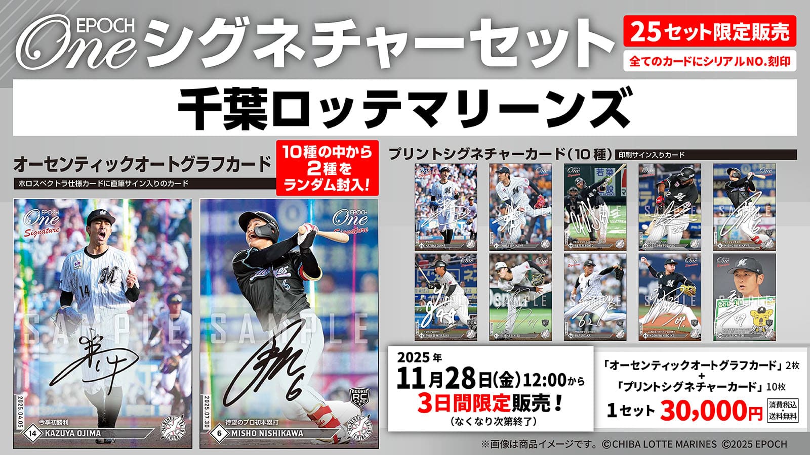 【12枚セット】≪千葉ロッテマリーンズ≫　シグネチャーセット2025