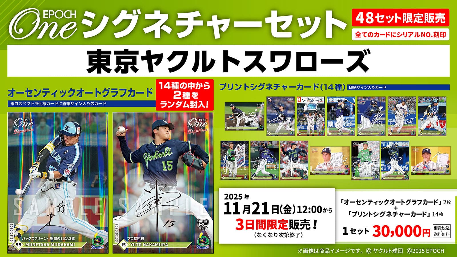 【16枚セット】≪東京ヤクルトスワローズ≫　シグネチャーセット2025